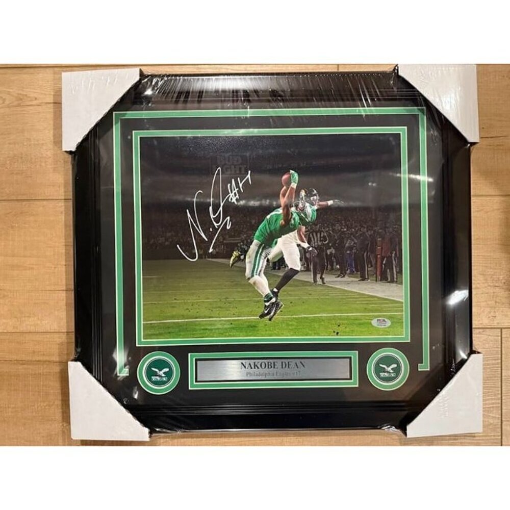 Nakobe Dean signed autographed Philadelphia Eagles 11x14 Photo framed PSA
